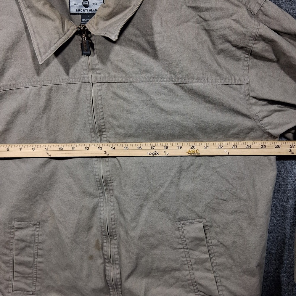 Rigo Sportswear Mens Tan Khaki 100% Cotton Canvas Full Zip Work Jacket Large - Picture 9 of 12